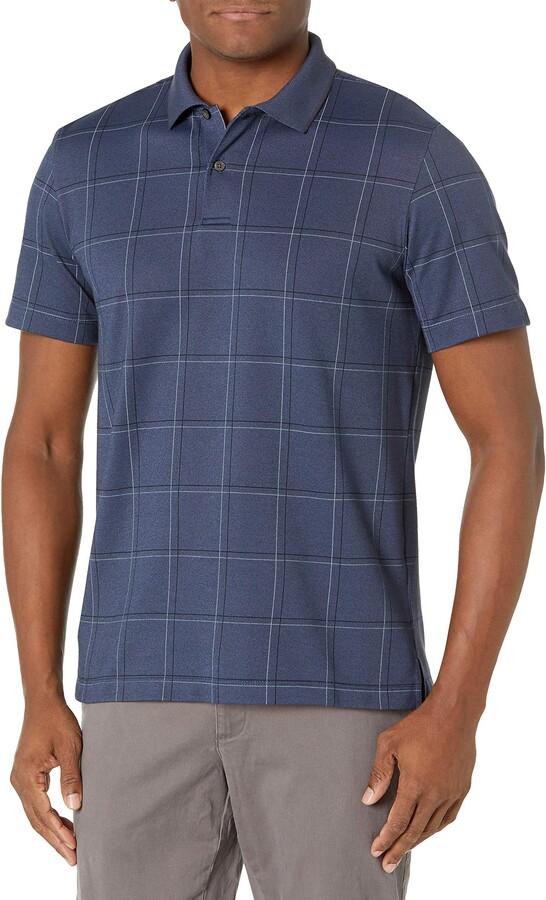 Van Heusen Men's Flex Short Sleeve Stretch Windowpane Polo Shirt ...