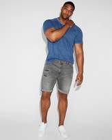 Thumbnail for your product : Express Slim 9 Inch Gray Distressed Denim Shorts