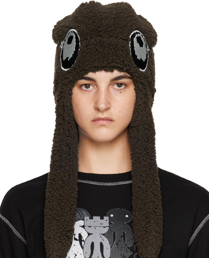 venicew cap ෆ꒡ .̮ ꒡ෆ Gray Pigtail Beanie by VeniceW on Sale