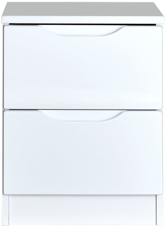 Monaco High Gloss Ready Assembled 2 Drawer Bedside Chest ShopStyle