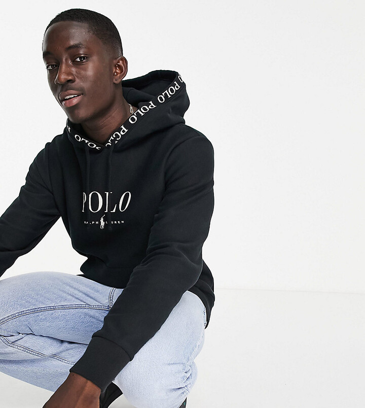 Polo Ralph Lauren x ASOS Exclusive collab hoodie in black with chest logo  and hood logo taping - ShopStyle