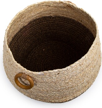 Truu Design Woven Natural Jute Planter Basket, 9.8" X 12.2"