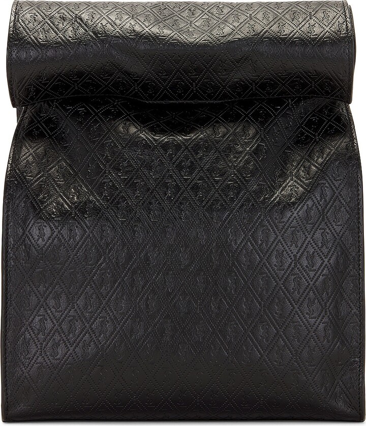 Saint Laurent Monogram Embossed Pouch in Black