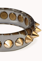 Thumbnail for your product : Forever 21 Edgy Spiked Clear Bangle