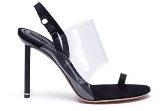 Alexander Wang 'Kaia' PVC vamp mismatched satin slingback sandals