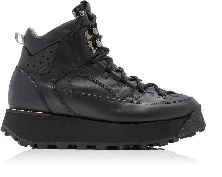 Acne Studios Women's Bertrand Platform Leather Hiking Boots - Black ...