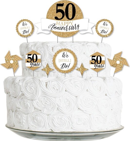 Big Dot of Happiness We Still Do - 50th Wedding Anniversary - Anniversary  Party Cake Decorating Kit - Happy Anniversary Cake Topper Set - 11 Pieces -  ShopStyle Food & Beverage