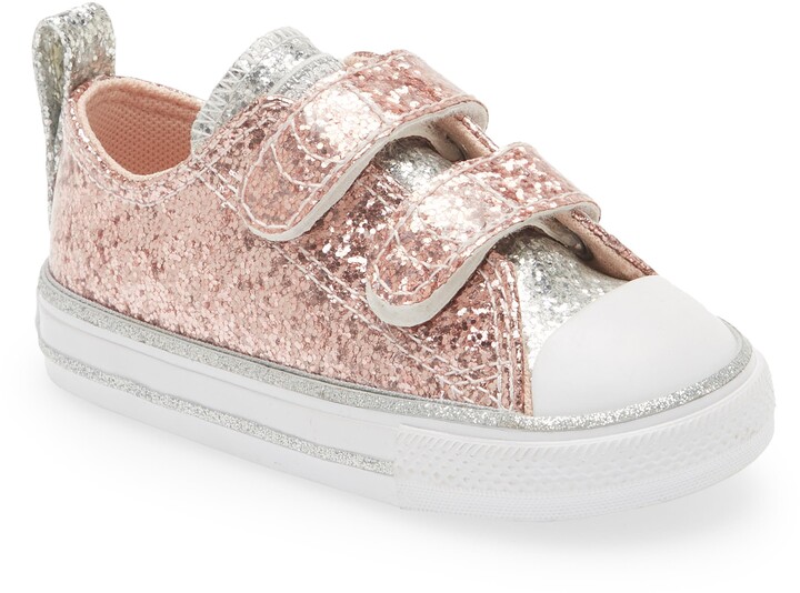 childrens silver glitter converse
