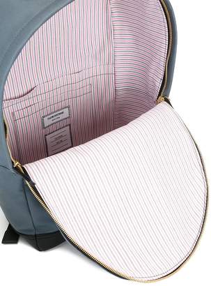 Thom Browne Backpack With Red, White And Blue Leather Stripe In Mackintosh