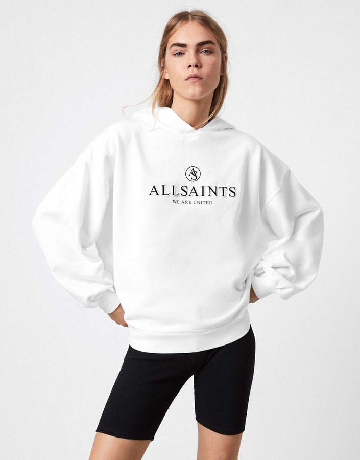 all saints pink hoodie