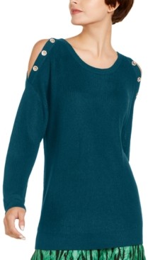 INC International Concepts Grommet Cold-Shoulder Sweater, Created for Macy's