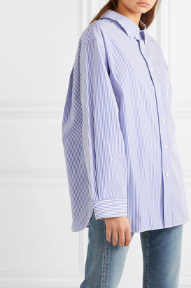 Balenciaga Swing Striped Cotton-poplin Shirt - Blue