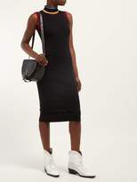Thumbnail for your product : Proenza Schouler Pswl - Stretch Knit Cotton Blend Midi Dress - Womens - Black Multi
