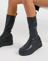 Thumbnail for your product : Vagabond Tara flatform calf boot in black