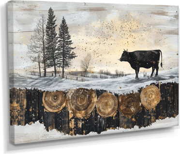 August Grove Dropati Cow Into A Bold Farm Landscape III - Farm Wall Art