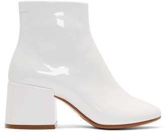 MM6 MAISON MARGIELA White Patent Flare Heel Boots