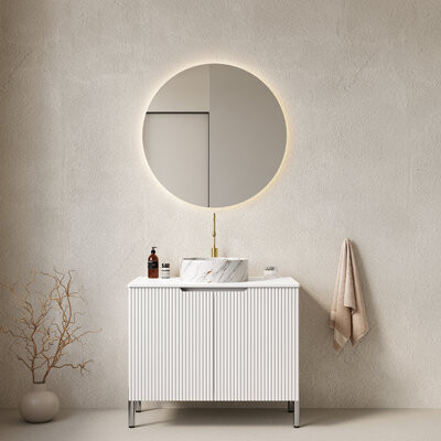 Ophelia & Co. Bathroom Vanity with Sink, Freestanding Bathroom Storage Cabinet with 2 Doors