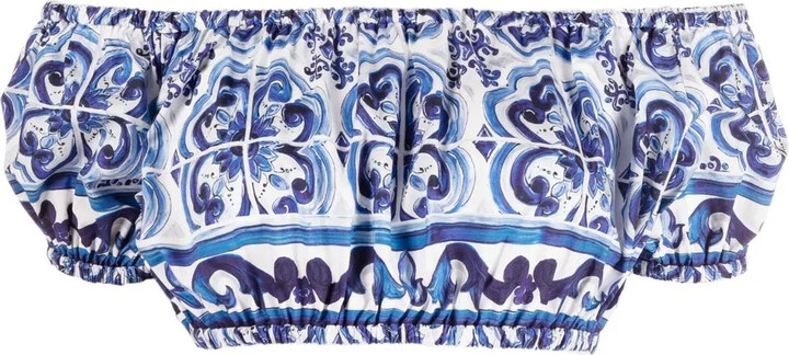 Dolce & Gabbana Majolica-print crop top
