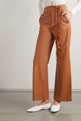 Nanushka Chimo Vegan Leather Straight-leg Pants - Camel