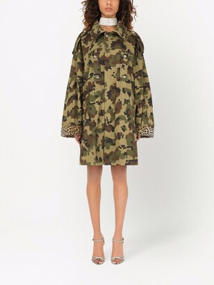 Dolce & Gabbana Leopard-Print Lined Military Jacket