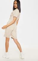 Thumbnail for your product : PrettyLittleThing Stone Cord Pocket Detail Plunge Playsuit