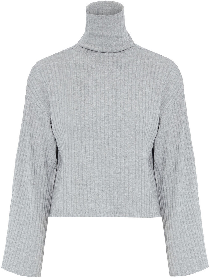 light gray turtleneck sweater