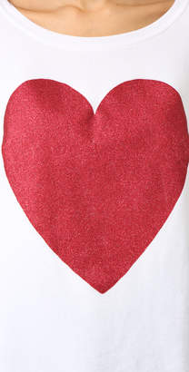 Wildfox Couture Sparkle Heart Baggy Beach Pullover