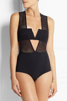 Thumbnail for your product : Zimmermann Mesh and stretch-jersey swimsuit