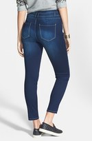 Thumbnail for your product : Fire Triple Button High Waist Skinny Jeans (Dark) (Juniors)