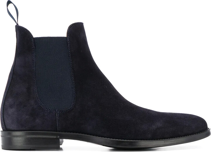 mens blue suede chelsea boots