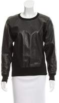 Thumbnail for your product : Helmut Lang Leather-Accented Scoop Neck Sweater
