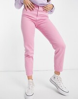 Thumbnail for your product : Stradivarius slim mom jean with stretch in pink