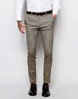 Thumbnail for your product : ASOS DESIGN Wedding Super Skinny Suit Pants In Brown Dogstooth