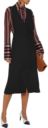 VVB Wool-blend Pique Midi Wrap Dress