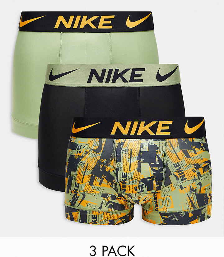 Nike Dri-FIT Essential Micro 3 pack boxer briefs in graffiti print -  ShopStyle