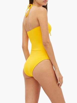 Melissa Odabash Beijing Lace-up Bandeau Swimsuit - Yellow