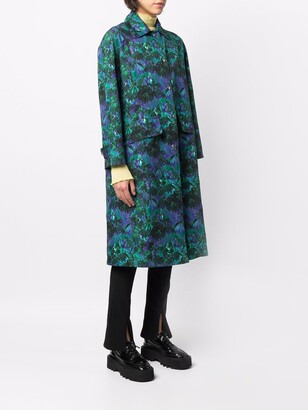 Plan C Floral-Print Single-Breasted Coat