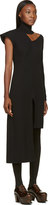 Thumbnail for your product : J.W.Anderson Black Ribbed Knit Asymmetry Dress