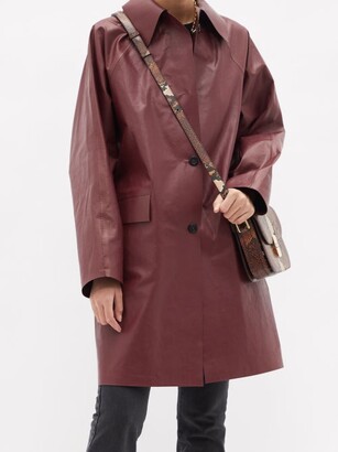 Kassl Editions Above Oil Coated Cotton-blend Trench Coat - Burgundy