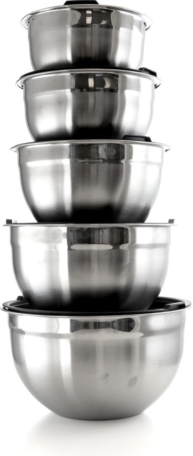 Mega Chef 5 Piece Multipurpose Stackable Mixing Bowl Set with Lids