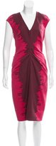 Thumbnail for your product : Lela Rose Colorblock Silk & Wool-Blend Dress