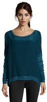 Thumbnail for your product : Chaser LA sailor silk dolman ribbed sleeve top