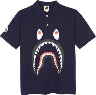 A Bathing Ape Shark piqué cotton polo shirt 4-8 years