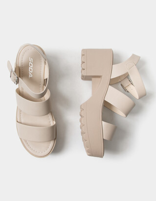 soda lug sole ankle strap womens platform sandals