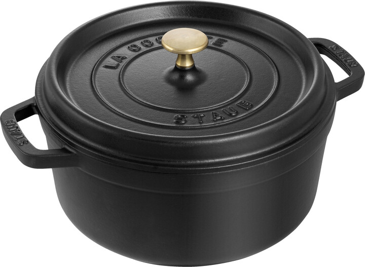 Staub Cast Iron 7 qt, Round, Dutch Oven, Black Matte