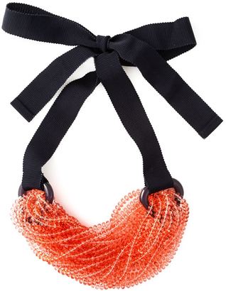 Emporio Armani beaded strand tie necklace