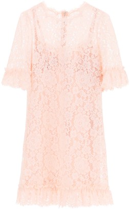 Dolce & Gabbana Lace Mini Dress With Ruffles