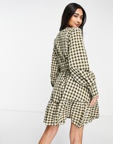 Thumbnail for your product : Selected check smock dress in green