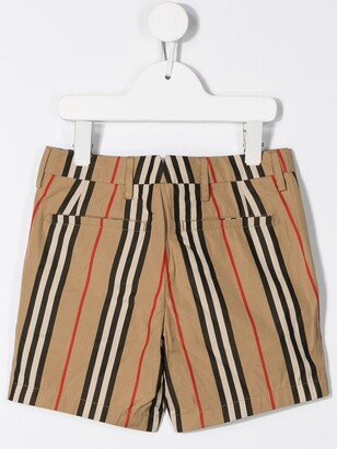 Burberry Children Icon Stripe Cotton Chino Shorts