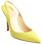 Thumbnail for your product : Christian Louboutin yellow suede pointed toe 'Apostrophy' slingback pumps